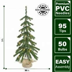 Fraser Hill Farm Downswept Farmhouse Fir Christmas Tree With Burlap Bag -Christmas store unnamed file 3013