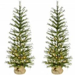 Fraser Hill Farm Farmhouse Fir Christmas Tree With Burlap Bag And Warm White LED Lights -Christmas store unnamed file 3021