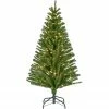 Fraser Hill Farm FHF 5' Downswept Farmhouse Fir, Metal Base, Warm White LED Lights - Green