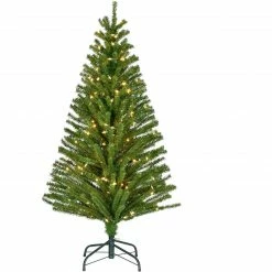 Fraser Hill Farm FHF 5' Downswept Farmhouse Fir, Metal Base, Warm White LED Lights - Green -Christmas store unnamed file 3025