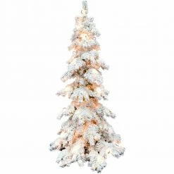 Christmas store 13 Fraser Hill Farm 7.5-ft. Elk Mountain Snow Flocked Christmas Tree W/ Clear LED Lighting