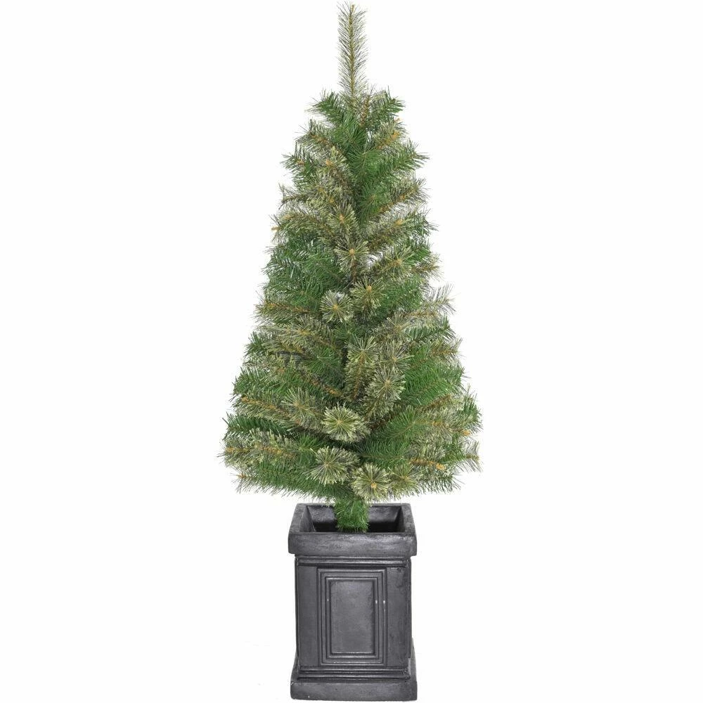 Fraser Hill Farm Porch Accent Tree In Black Pot, Various Lighting Options 1 Fraser Hill Farm Porch Accent Tree In Black Pot, Various Lighting Options