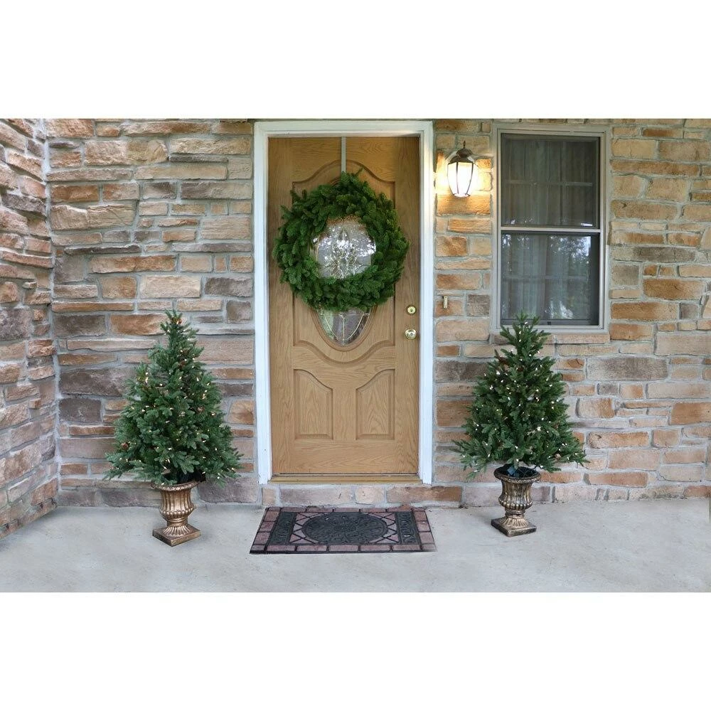 Fraser Hill Farm Noble Fir Set Of 2 Christmas Trees With Metallic Urn Base, Various Sizes And Lighting Options 2 Fraser Hill Farm Noble Fir Set Of 2 Christmas Trees With Metallic Urn Base, Various Sizes And Lighting Options - Image 2