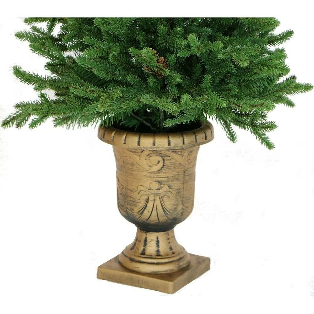 Fraser Hill Farm Noble Fir Set Of 2 Christmas Trees With Metallic Urn Base, Various Sizes And Lighting Options 7 Fraser Hill Farm Noble Fir Set Of 2 Christmas Trees With Metallic Urn Base, Various Sizes And Lighting Options - Image 7