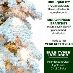 Fraser Hill Farm 7.5-ft. Elk Mountain Snow Flocked Christmas Tree W/ Clear LED Lighting 11 Fraser Hill Farm 7.5-ft. Elk Mountain Snow Flocked Christmas Tree W/ Clear LED Lighting -Christmas store unnamed file 308