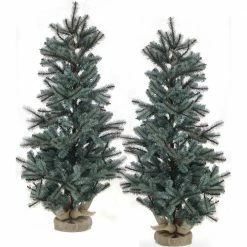 Fraser Hill Farm Heritage Pine Set Of 2 Christmas Trees With Burlap Base -Christmas store unnamed file 3084