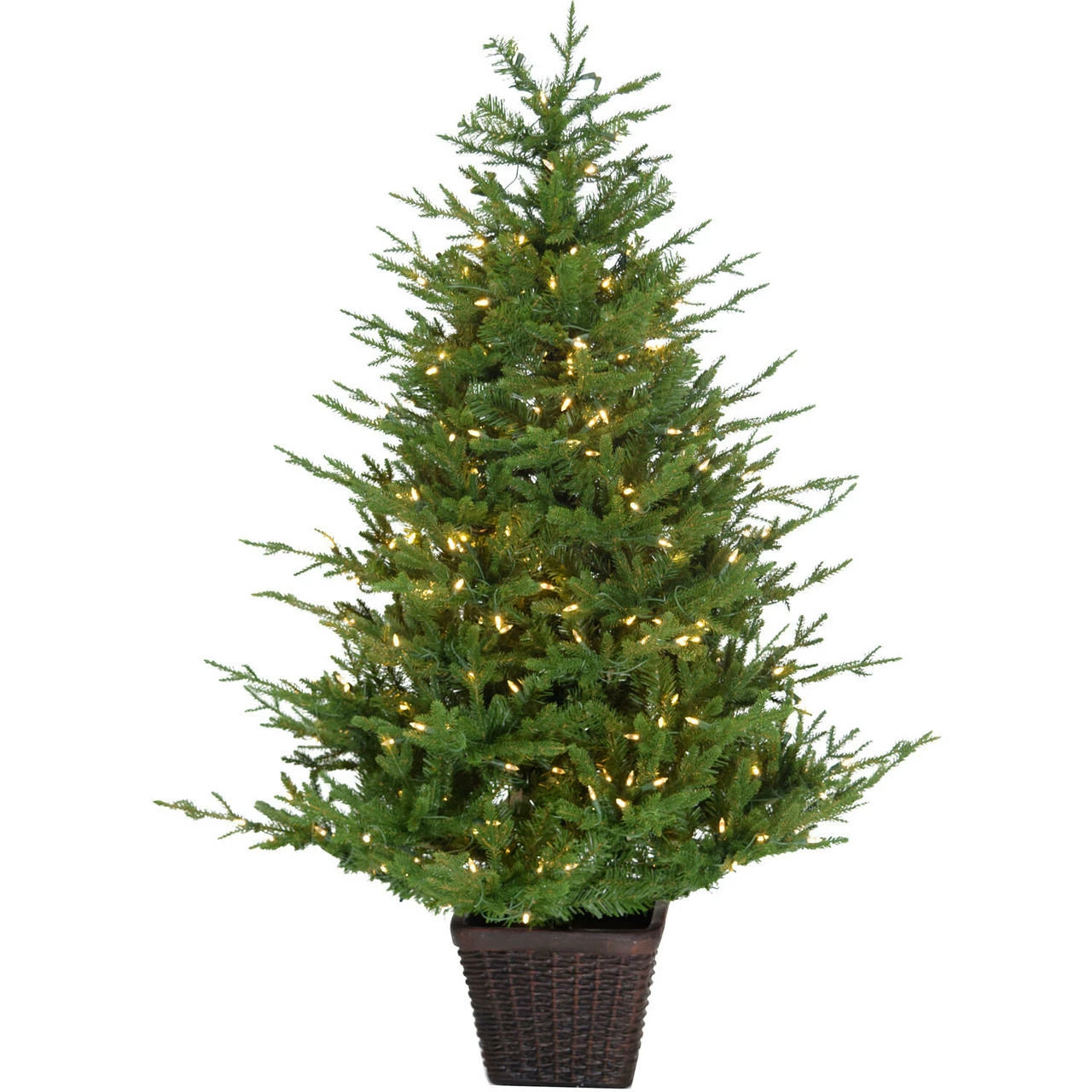 Fraser Hill Farm Adirondack Potted Christmas Tree Décor, Various Sizes & Lighting Options 1 Fraser Hill Farm Adirondack Potted Christmas Tree Décor, Various Sizes & Lighting Options