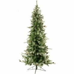 Fraser Hill Farm Buffalo Fir Slim Christmas Tree, Various Sizes And Lighting Options