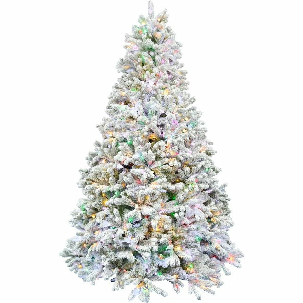 Fraser Hill Farm Green Christmas Half Tree With Flock, Various Lighting And Size Options 4 Fraser Hill Farm Green Christmas Half Tree With Flock, Various Lighting And Size Options - Image 4