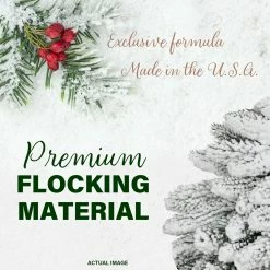 Fraser Hill Farm 9-Ft. Icy Frost Snow Flocked Garland -Christmas store unnamed file 3312