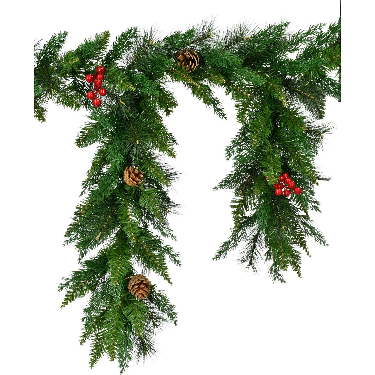 Fraser Hill Farm 6-Ft. Icicle Garland With Pinecones And Red Berries 5 Fraser Hill Farm 6-Ft. Icicle Garland With Pinecones And Red Berries - Image 5