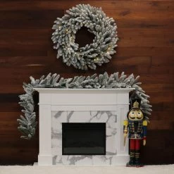 Fraser Hill Farm Icy Frost Snow Flocked Wreath -Christmas store unnamed file 3366