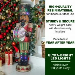 Fraser Hill Farm 6-Ft. African American Nutcracker Playing Bass Drum W/ Moving Hands, Music, Lights 6 Fraser Hill Farm 6-Ft. African American Nutcracker Playing Bass Drum W/ Moving Hands, Music, Lights -Christmas store unnamed file 3450