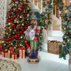 Fraser Hill Farm 6-Ft. African American Nutcracker Playing Bass Drum W/ Moving Hands, Music, Lights 7 Fraser Hill Farm 6-Ft. African American Nutcracker Playing Bass Drum W/ Moving Hands, Music, Lights -Christmas store unnamed file 3451