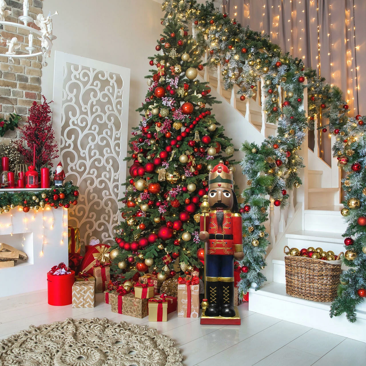 Fraser Hill Farm 48-In. African American Nutcracker Holding Staff Figurine, Festive Indoor Christmas Holiday Decorations 9 Fraser Hill Farm 48-In. African American Nutcracker Holding Staff Figurine, Festive Indoor Christmas Holiday Decorations - Image 9