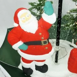 Fraser Hill Farm Let It Snow Series 47-In. Red Santa With Green Umbrella Base, Animated Musical Snow Decoration 28 Fraser Hill Farm Let It Snow Series 47-In. Red Santa With Green Umbrella Base, Animated Musical Snow Decoration -Christmas store unnamed file 384