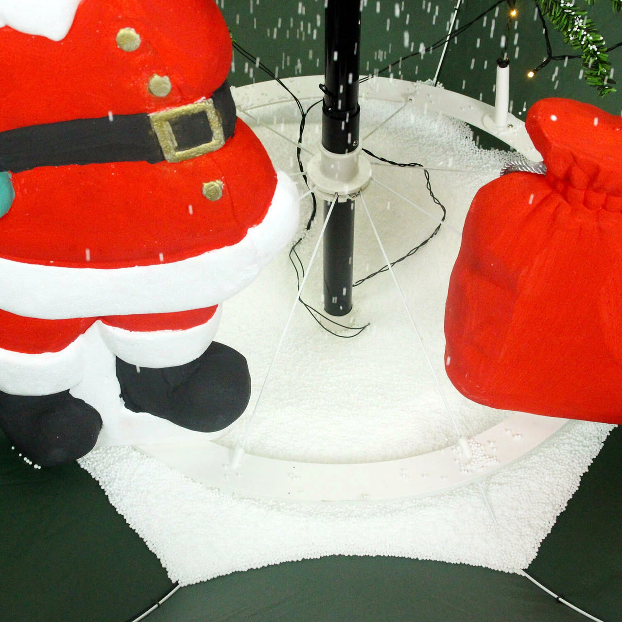 Fraser Hill Farm Let It Snow Series 47-In. Red Santa With Green Umbrella Base, Animated Musical Snow Decoration 15 Fraser Hill Farm Let It Snow Series 47-In. Red Santa With Green Umbrella Base, Animated Musical Snow Decoration - Image 15