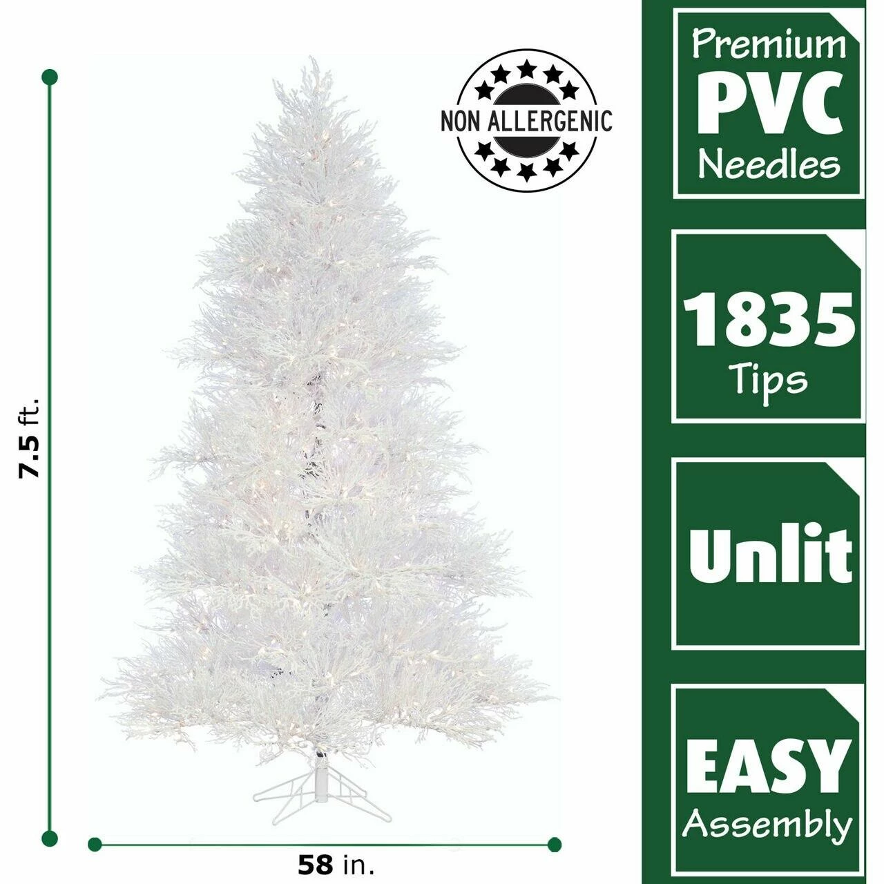 Fraser Hill Farm 7.5 Ft. Snowy Alpine Artificial Christmas Tree 2 Fraser Hill Farm 7.5 Ft. Snowy Alpine Artificial Christmas Tree - Image 2