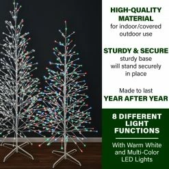 Fraser Hill Farm Set Of 3 Color Changing Birch Trees, 4-Ft., 5.5-Ft., 6.5-Ft., In Warm White And Multi-Color LED Lights -Christmas store unnamed file 494