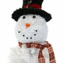 Fraser Hill Farm 7.5-Ft White Snowman Christmas Tree With Clear LED Lights -Christmas store unnamed file 509