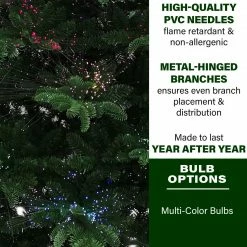 Fraser Hill Farm Indoor Or Outdoor 7.5-Ft. Green Fiber Optic Christmas Tree W/ LED Fairy Lights Effect -Christmas store unnamed file 523