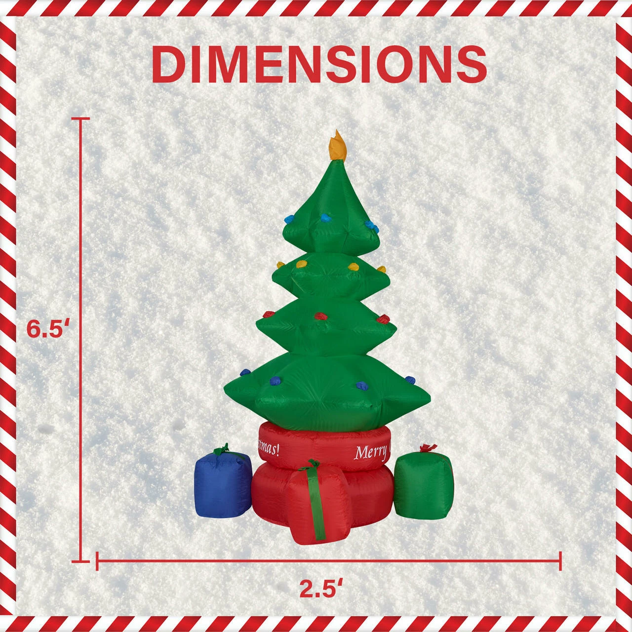 Fraser Hill Farm 6.5-Ft. Tall Animated Rotating Christmas Tree W/ Gifts, Inflatable W/ Lights, Storage Bag 4 Fraser Hill Farm 6.5-Ft. Tall Animated Rotating Christmas Tree W/ Gifts, Inflatable W/ Lights, Storage Bag - Image 4