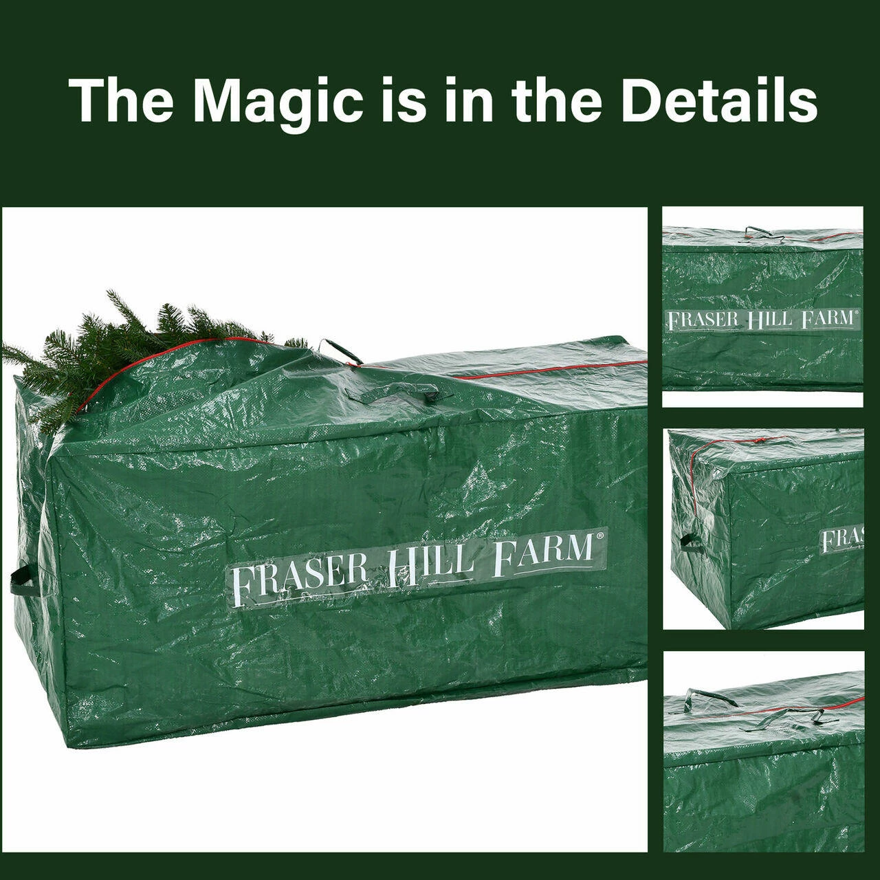 Fraser Hill Farm Heavy-Duty Storage Bag For Christmas Trees Up To 7.5 Ft, Green 7 Fraser Hill Farm Heavy-Duty Storage Bag For Christmas Trees Up To 7.5 Ft, Green - Image 7