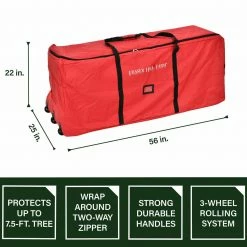 Fraser Hill Farm 3-Wheel Rolling Storage Bag For Christmas Trees Up To 7.5 Ft, Red 16 Fraser Hill Farm 3-Wheel Rolling Storage Bag For Christmas Trees Up To 7.5 Ft, Red -Christmas store unnamed file 609