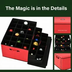 Fraser Hill Farm Christmas Ornament Storage Box W/ 3 Drawers, Removable Dividers, Red 12 Fraser Hill Farm Christmas Ornament Storage Box W/ 3 Drawers, Removable Dividers, Red -Christmas store unnamed file 614