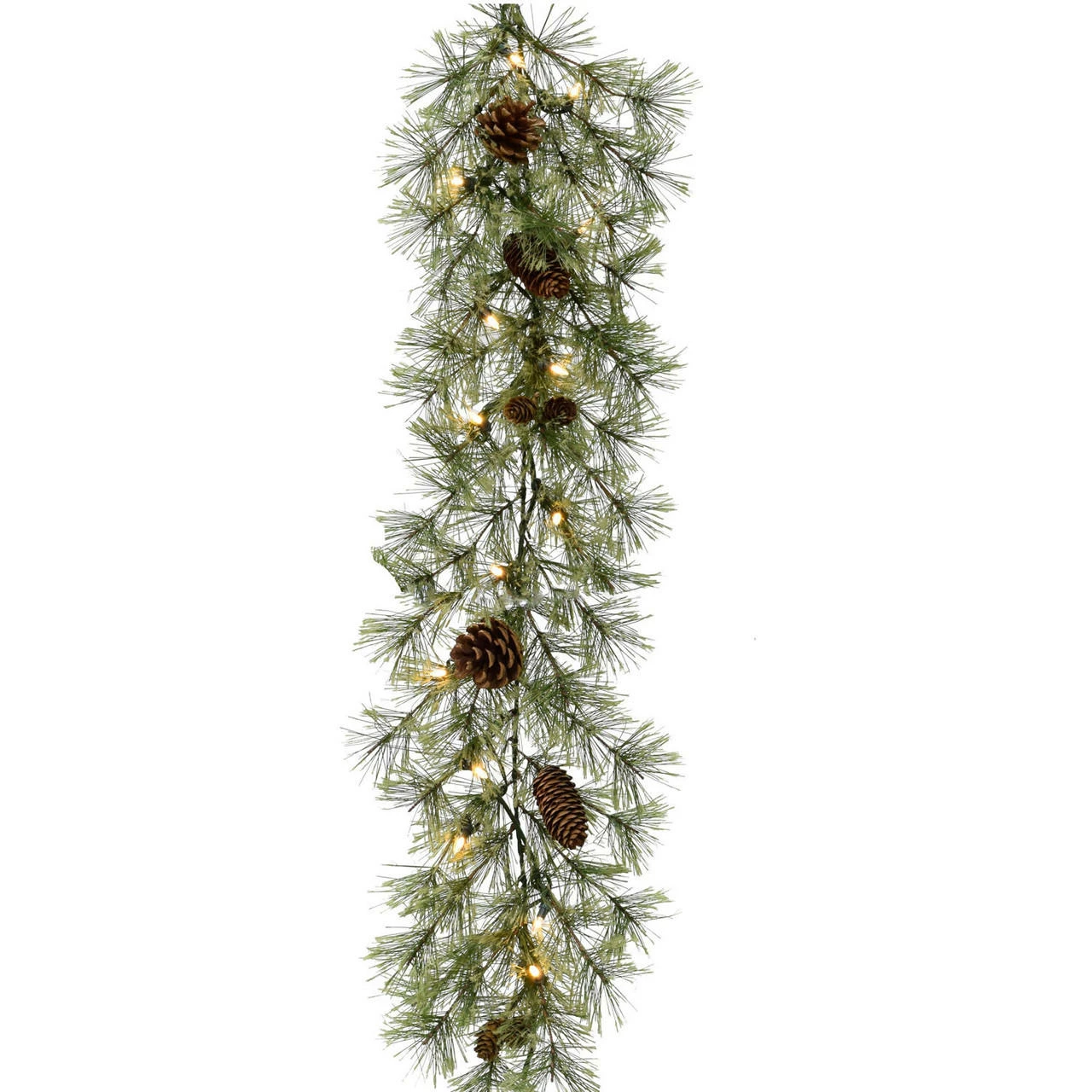 Fraser Hill Farm 9-ft Garland With Pinecones And Warm White LED Lights 1 Fraser Hill Farm 9-ft Garland With Pinecones And Warm White LED Lights