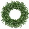 Fraser Hill Farm 24" Boxwood Green Christmas Décor Wreath With Clear LED Lights