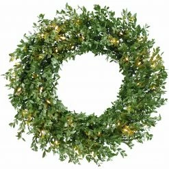 Fraser Hill Farm 24" Boxwood Green Christmas Décor Wreath With Clear LED Lights 11 Fraser Hill Farm 24" Boxwood Green Christmas Décor Wreath With Clear LED Lights -Christmas store unnamed file 633