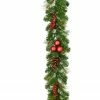 Fraser Hill Farm 9-Ft. Joyful Decorative Garland - With Pinecones And Red Berries