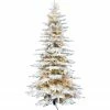 Fraser Hill Farm Mountain Pine Flocked Christmas Tree, Various Lighting & Size (6.5 Ft. To 12 Ft.)