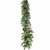 Fraser Hill Farm 9-Ft. Mixed Leaf Decorative Garland With Pinecones And Red Berries