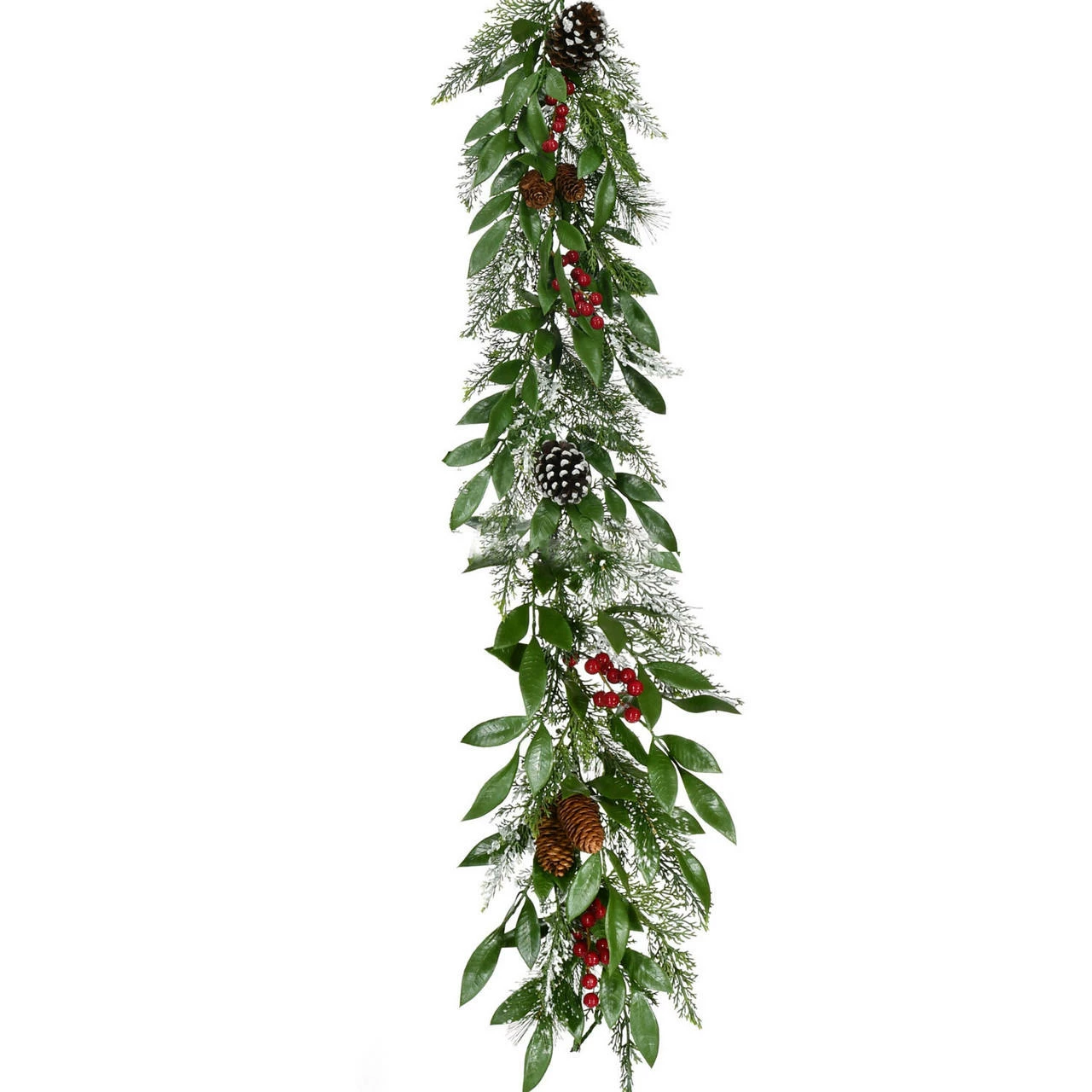 Fraser Hill Farm 9-Ft. Mixed Leaf Decorative Garland With Pinecones And Red Berries 1 Fraser Hill Farm 9-Ft. Mixed Leaf Decorative Garland With Pinecones And Red Berries
