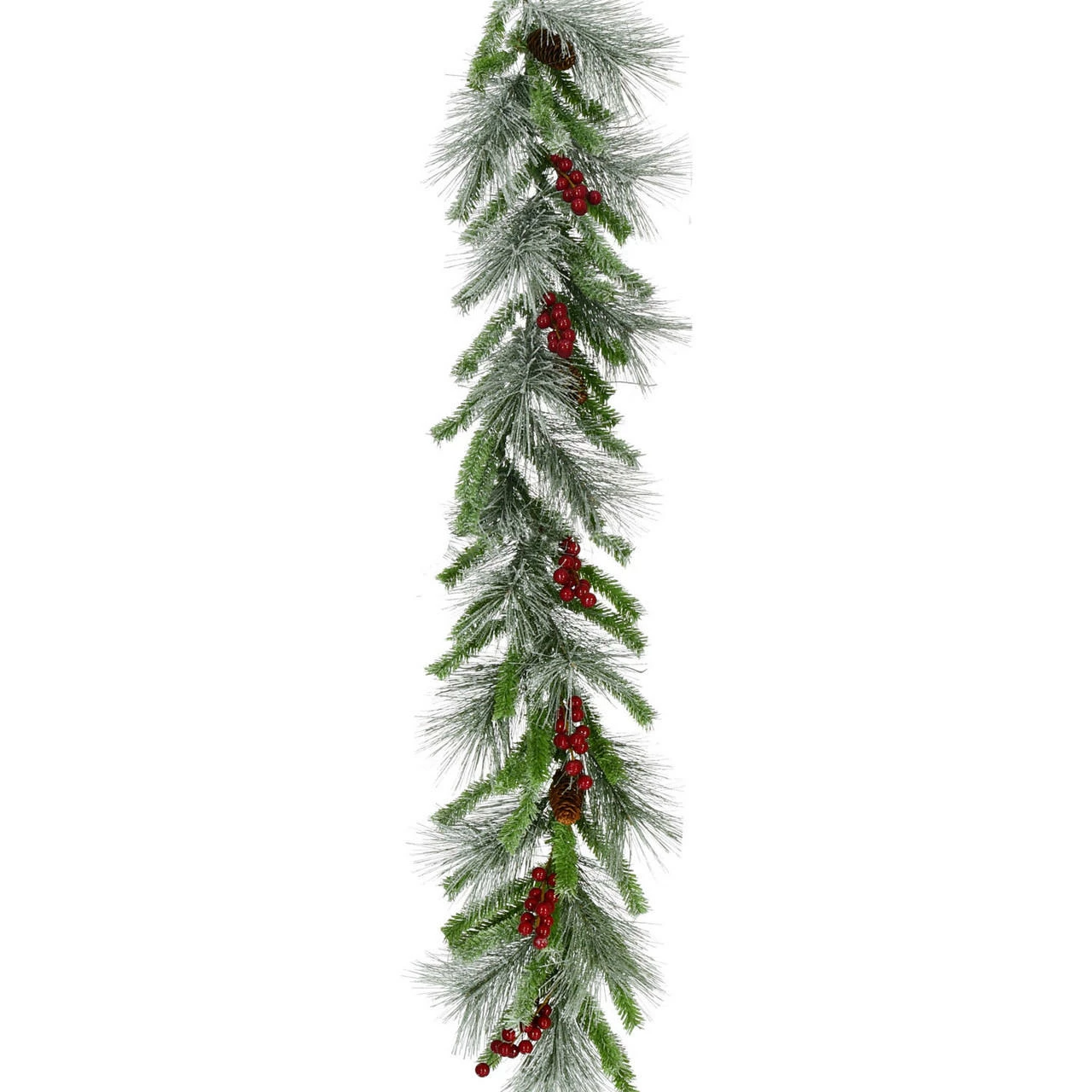Fraser Hill Farm 9-Ft. Lightly Flocked Decorative Garland With Pinecones And Red Berries 1 Fraser Hill Farm 9-Ft. Lightly Flocked Decorative Garland With Pinecones And Red Berries