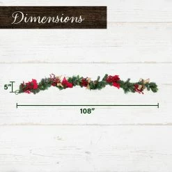 Fraser Hill Farm 9-Ft. Christmas Garland With Pinecones, Bows, Berries, And Twig Balls 6 Fraser Hill Farm 9-Ft. Christmas Garland With Pinecones, Bows, Berries, And Twig Balls -Christmas store unnamed file 698