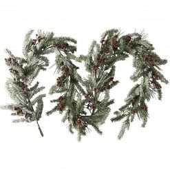 Christmas store 23 Fraser Hill Farm 9-Ft. Snow-Covered Decorative Garland - Frosted With Pinecones And Berries