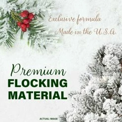 Fraser Hill Farm 30-in. Christmas Snow Flocked Teardrop Door Swag With Pinecones -Christmas store unnamed file 795