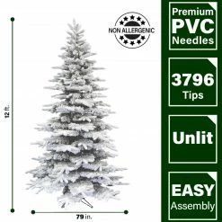 Fraser Hill Farm Mountain Pine Flocked Christmas Tree, Various Lighting & Size (6.5 Ft. To 12 Ft.) 34 Fraser Hill Farm Mountain Pine Flocked Christmas Tree, Various Lighting & Size (6.5 Ft. To 12 Ft.) -Christmas store unnamed file 80