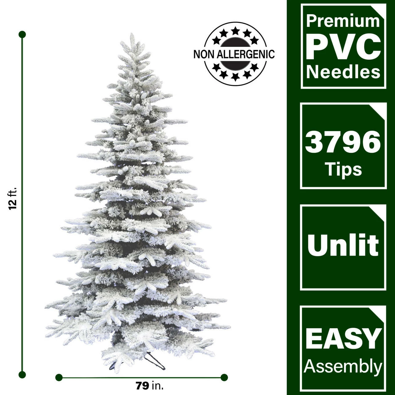 Fraser Hill Farm Mountain Pine Flocked Christmas Tree, Various Lighting & Size (6.5 Ft. To 12 Ft.) 16 Fraser Hill Farm Mountain Pine Flocked Christmas Tree, Various Lighting & Size (6.5 Ft. To 12 Ft.) - Image 16