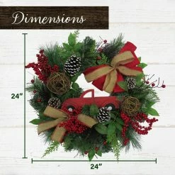 Fraser Hill Farm 24-in. Christmas Wreath W/ Pinecones, Burlap Bows And Wooden Truck Decoration 7 Fraser Hill Farm 24-in. Christmas Wreath W/ Pinecones, Burlap Bows And Wooden Truck Decoration -Christmas store unnamed file 809