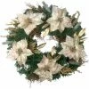 Fraser Hill Farm 24-in. Christmas Wreath With Poinsettias, Ornaments And Gold Berries
