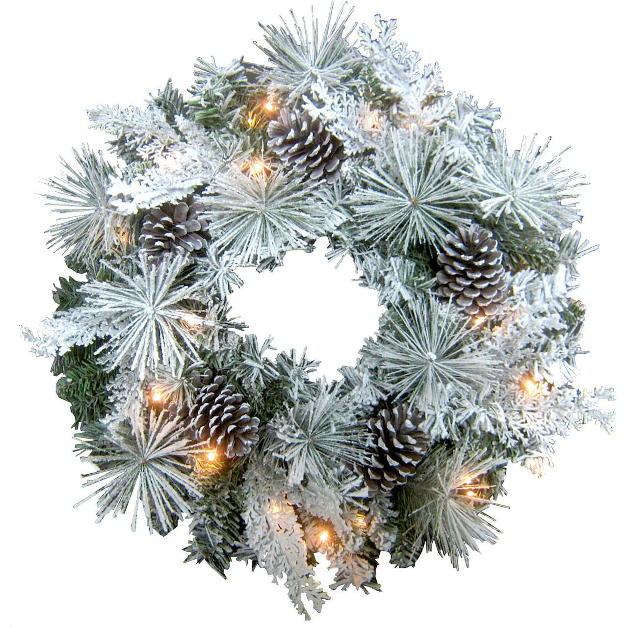 Fraser Hill Farm 24-in. Christmas Snow Flocked Wreath W/ Oversized Pinecones 1 Fraser Hill Farm 24-in. Christmas Snow Flocked Wreath W/ Oversized Pinecones
