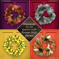 Fraser Hill Farm 24-in. Christmas Prelit Frosted Wreath W/ Ornaments, Pinecones, And Berries 9 Fraser Hill Farm 24-in. Christmas Prelit Frosted Wreath W/ Ornaments, Pinecones, And Berries -Christmas store unnamed file 874