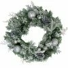 Fraser Hill Farm 24-in. Christmas Frosted Wreath Door Hanging W/ Ornaments, Pinecones, And Berries