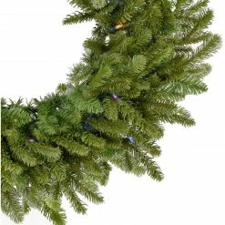 Fraser Hill Farm 48" Grandland Artificial Wreath W/ Multi-Colored Battery-Operated LED String Lights For Displays -Christmas store unnamed file 905