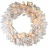Fraser Hill Farm 36" Icy Fir Christmas Décor Wreath With Cool White LED Twinkle Lights
