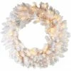 Fraser Hill Farm 30" Icy Fir Christmas Décor Wreath With Cool White LED Twinkle Lights